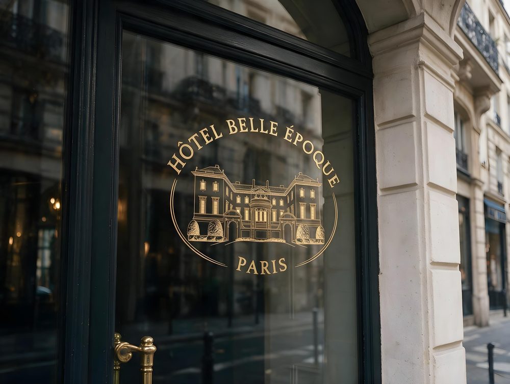 Hôtel Belle Époque window decal